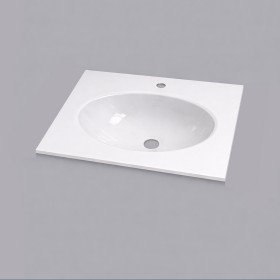 plan toilette verre vasque ovale  thermoformée  largeur 70 cm