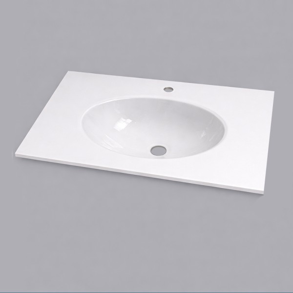 Plan verre standard vasque ovale 90 cm