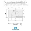 Plan verre standard vasque ovale 90 cm