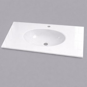plan toilette verre vasque ovale  thermoformée  largeur 100 cm