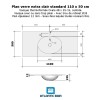 Plan verre standard vasque ovale 110 cm