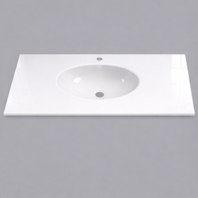 plan toilette verre vasque ovale  thermoform&eacute;e  largeur 120 cm