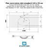 Plan verre standard vasque ovale 120 cm