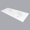 plan toilette verre double vasques ovale  thermoformées  largeur 160 cm