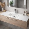plan toilette verre simple vasque rectangle thermoformée  largeur 120 cm