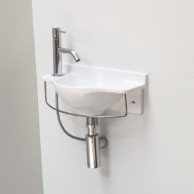 Lave mains Solo brillant à suspendre avec porte serviette intégré