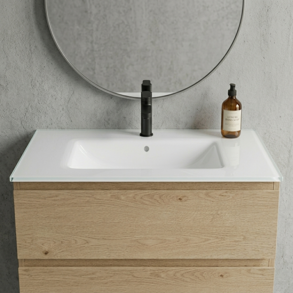 plan vasque verre 80cm