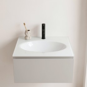 Plan verre standard vasque ovale 60 cm