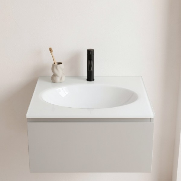 Plan verre standard vasque ovale 60 cm