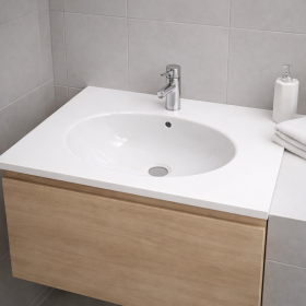 Plan verre standard vasque ovale 80 cm