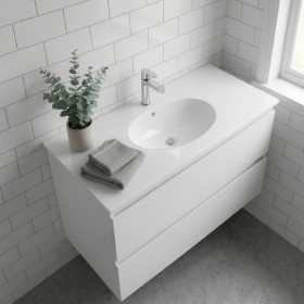 Plan verre standard vasque ovale 110 cm