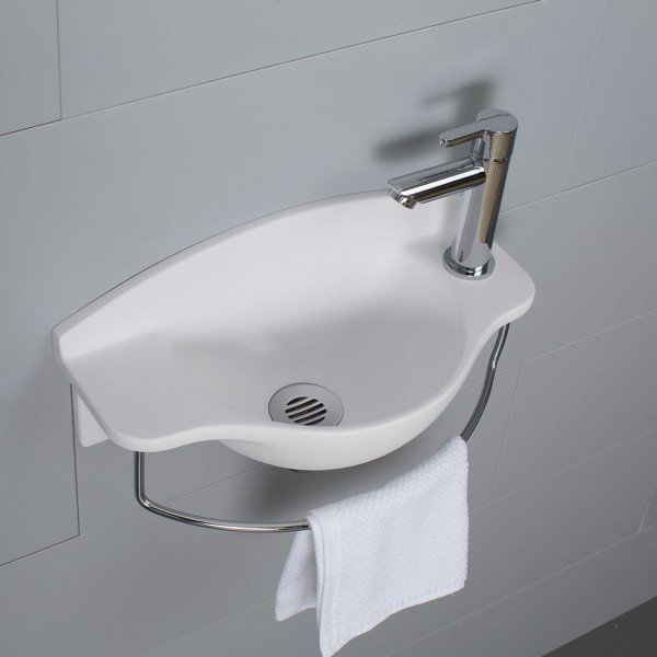 Lave mains Solo avec porte serviette à suspendre au mur WC