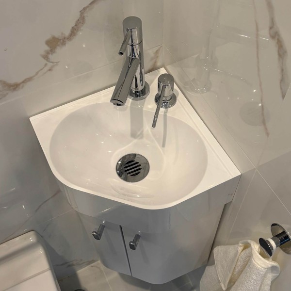 Pack meuble Lave-mains d'angle Komet blanc