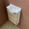 meuble lave mains mikro 35 x 20 cm porte halifax naturel - robinetterie à gauche