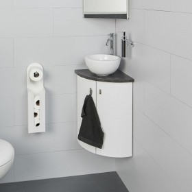 Lave mains d'angle scala pour wc en solid surface