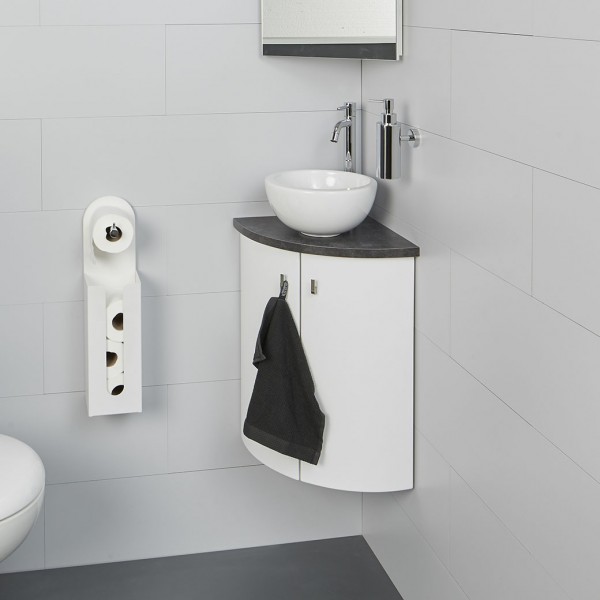 Meuble lavabo d'angle avec petite vasque à poser - Salto Bol