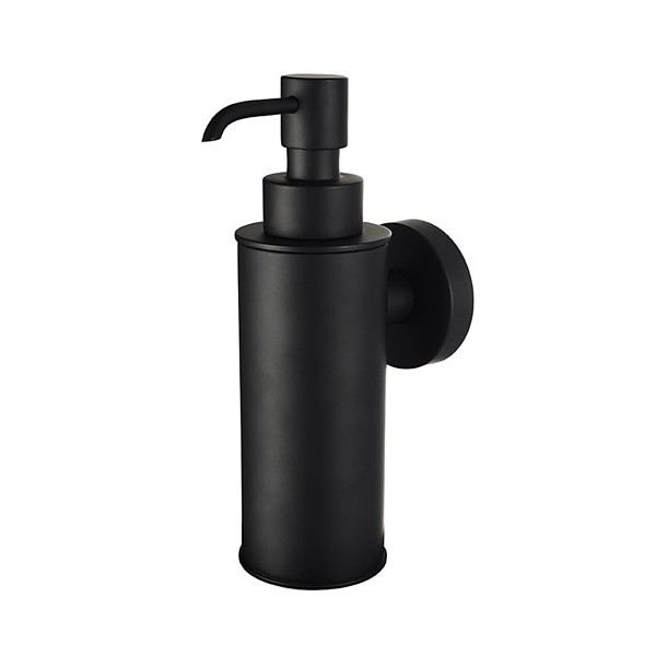 Distributeur de savon mural noir mat à fixer au mur