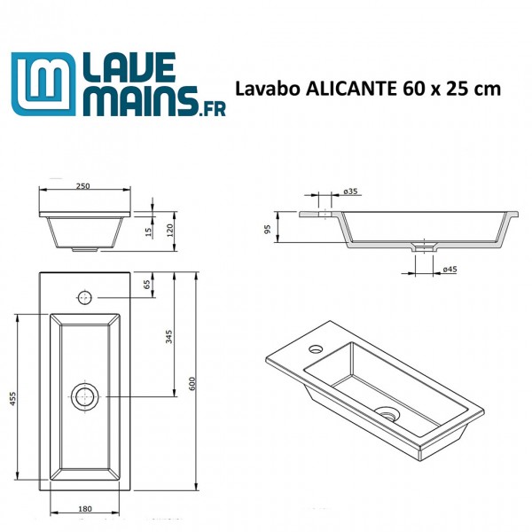 Vasque Lave-mains Alicante 60