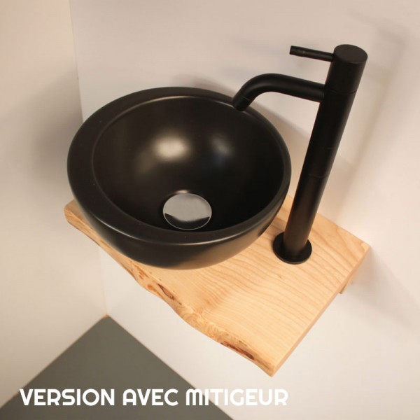 Lave-mains bol Noir Wood Frêne