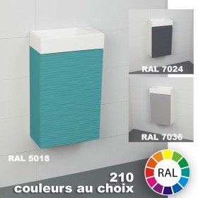 Petit lave mains avec meuble en couleur personnalisable à suspendre