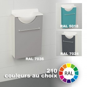 Petit meuble lave mains avec porte couleur à choisir parmi 210.