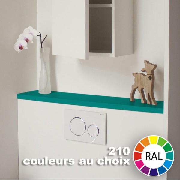 Tablette dessus WC bâti support - 210 couleurs au choix - découpe offerte