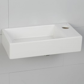 Lave-mains Léo en céramique blanc brillant à suspendre