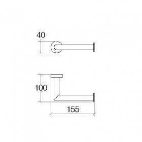 Support Rouleau Papier WC Equerre Noir