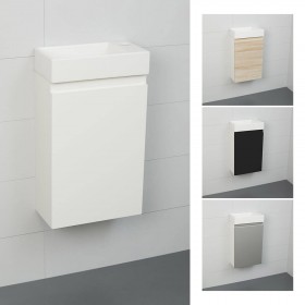 Petit meuble lave-mains Léo à suspendre avec choix finition porte